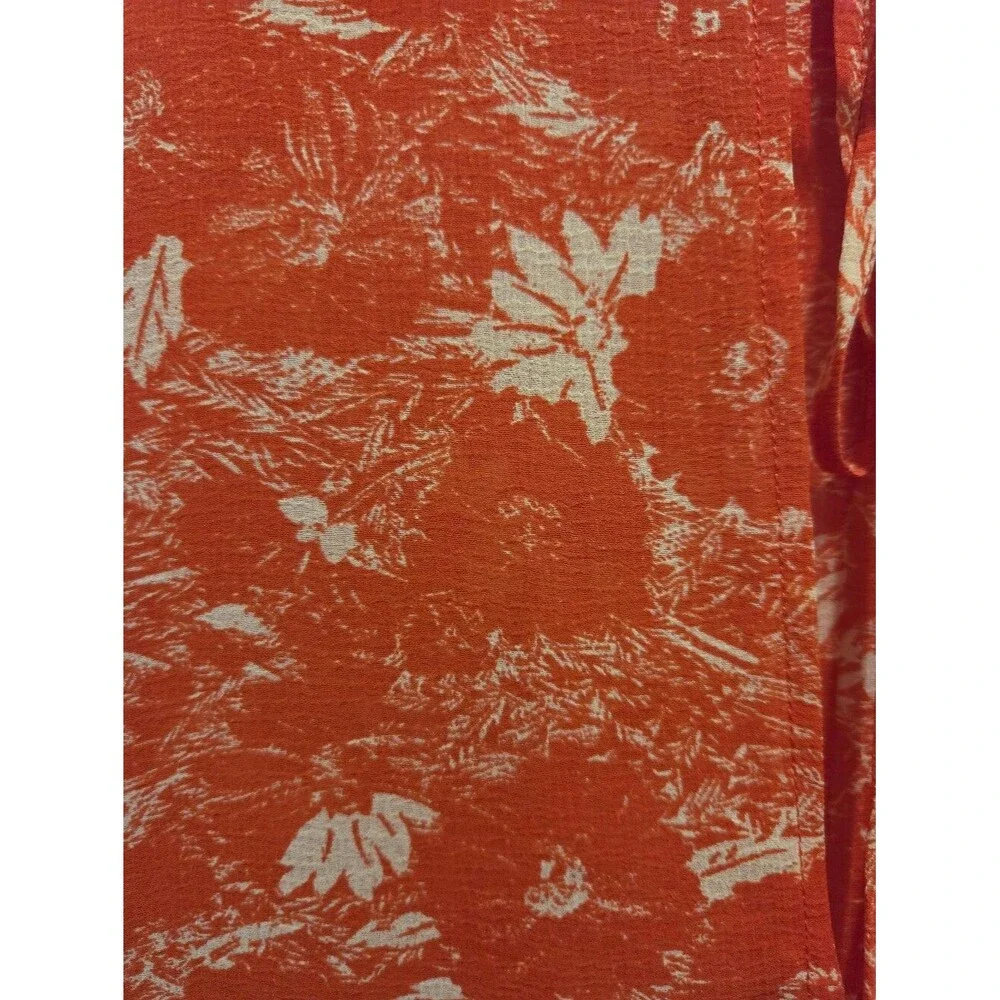 Free People These Dreams Red-Orange Floral Boho Mini Dress M Peasant READ**